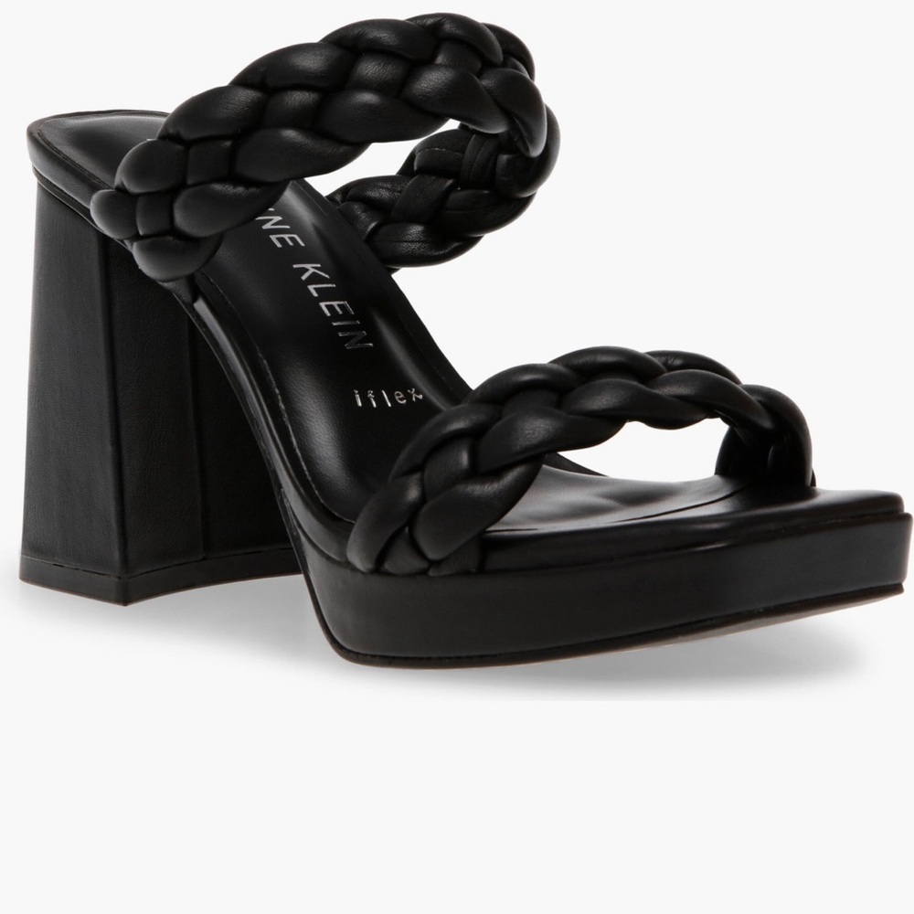 ALEXANDER BRAIDED SLIP-ON HEEL IN BLACK